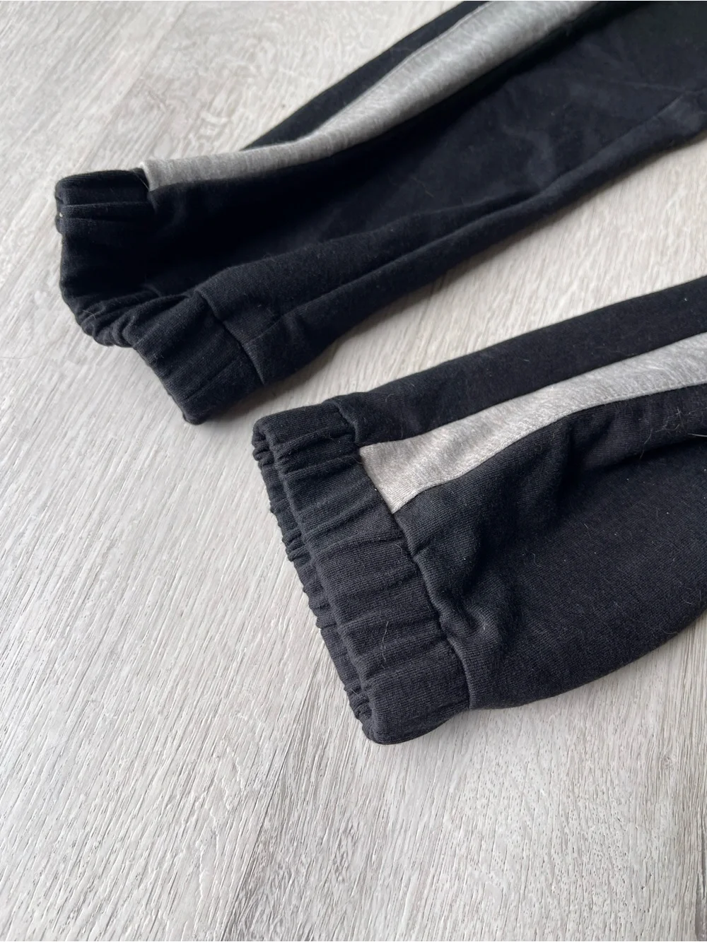 Kids Black and Gray Stripe Jogger Set